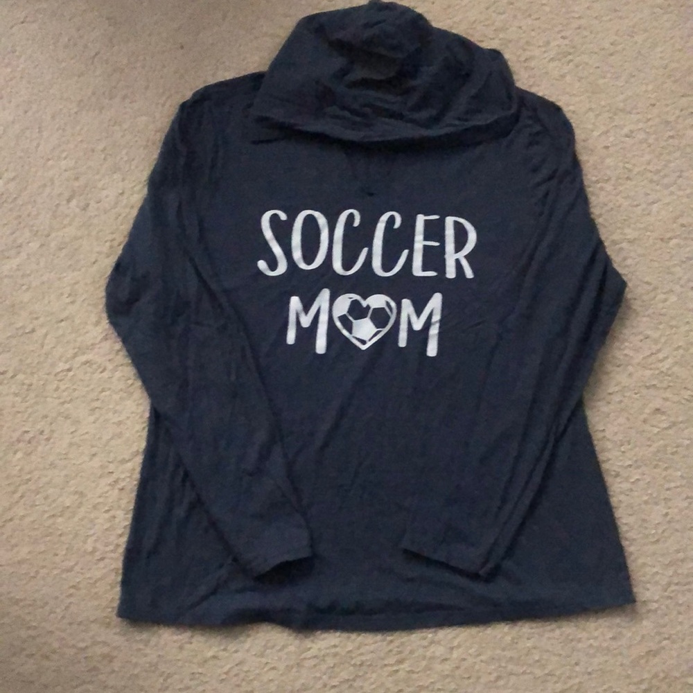 Women’s “Soccer Mom” long sleeve hooded shirt